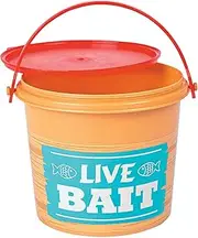 Little Fisherman Live Bait Pails with Lids - 12 Buckets - Fishing Party Supplies
