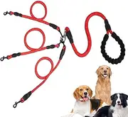 Dog - Safety Dog Lead Leashes | Three Dog Way Splitter, Multiple Dog No Tangles with 360° Swivel Device and Padded Handle for Medium Large Dogs Puchen