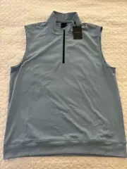 NWT MEN'S DUNNING GOLF 1/4 ZIP VEST, SIZE: L, COLOR: HARBOUR (M8)