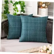 Outdoor Waterproof Throw Pillow Covers Decorative 18" x 18" (Pack of 2) Teal