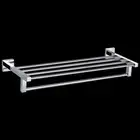 Bathroom Square Towel Rail Shelf Rack Wall Mounted Brass Chrome