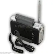 Wind-Up Dynamo Crank Emergency Survival FM & Weather Band Radio & LED Flashlight