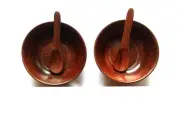 Wooden Handmade Serving Bowl And Spoon Serving Salad and Dry Fruit Set of 2