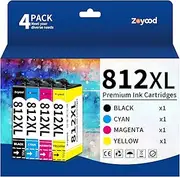 Zoyood 812XL Ink Cartridge Replacement for Epson 812 T812XL T812 812-I Ink Cartridges Combo Pack Work with Epson Workforce Pro WF-3820 WF-3825 WF-4830 WF-4835 WF-7830 WF-7840 WF-7845 (4 Pack)