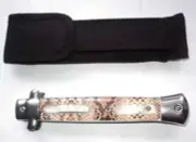 DIAMONDBACK RATTLE SNAKE PATTERN HANDLE POCKET KNIFE w/Chrome SS PARTs Free ship