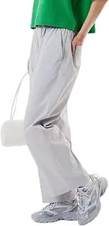 [Lacoste] HF010J-99 Women's Center Press Wide Easy Pants, Gray (Light Gray), 38