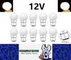 10 x Warm White 12v B22 1W LED Bubble Globe Frosted White ideal for sign (10pcs)