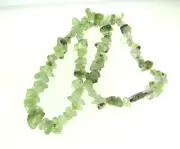 Green Prenite Gemstone Chip Bead Necklace 10mm*17