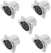 SHINEOFI 5Pcs XLR Female Pin Panel Mount Connector for Audio Equipment Durable Microphone Cable Adapter Reliable Design for Enhanced Audio Performance Convenient Installation