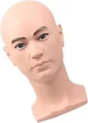 Vaguelly Cosmetology Mannequin Head for Displaying Wigs Hats and Scarves Lightweight Bald Male Model for Salon and Store Use for Wig Making and Makeup Practice
