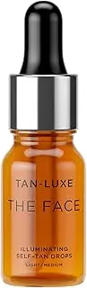 Tan Luxe THE FACE Self Tan Drops, Light/Medium (10 ml) Add Tanning Drops to Skin Care for Custom Face Tan, Cruelty Free & Vegan (Pack of 1), 779265
