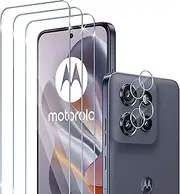 （3+2 Pack）Screen Protector Compatible with Motorola Edge 50 Neo for Tempered Glass, 3 Pack 9H Hardness Screen Protector + 2 Pack Camera Protection, Anti-Fingerprint, Anti-Bubble, Anti-Scratch, HD