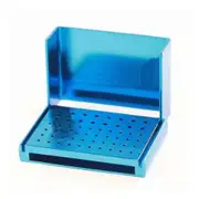 1 Pc 58 Holes Dental Bur Holder Stand Autoclave Disinfection Box Case - Compatible with Various Brands Blue