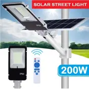LED Solar Powered Flood Lamp Street Light With Remote Control For Yard Garden AU