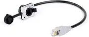 ROBAUN CAT5E 8P8C RJ45 STP Cable Male to Female D-Type Panel Mount Ethernet LAN Network 8 Pin Straight Extension Indoor Cable 0.2M-50M(Gray,10M)