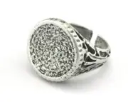 Adjustable Ring Antique Silver Plated Brass (18mm 8US inner size) 3209 ring23