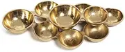 Zodax Cluster of 9 Round Serving Bowls Nickel Base Small 10 inches x 8 inches x 2.5 inches Gold