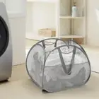 Collapsible Mesh Pop up Laundry Hamper w/ Handles Large Opening & Side Pockets