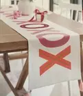 Target Threshold Valentine's Day Table Runner XOXO Tassels Pink Red Gold 72"