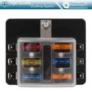 6 Way With Damp-Proof Cover Blade Fuse Block Box Holder For Car Marine Universal