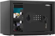 Safe and Security Lock Box,Small Money Box,Document 0.8Cubic Feet Black
