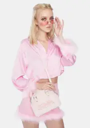 [Von Dutch] Pink Fur Small Bowling Bag