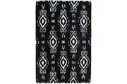 Surah Black And White Tribal Pattern P.E.T Indoor Outdoor Rug Plush Carpet