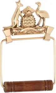 Tradco 4884PB Coat of Arms Toilet Roll Holder Polished Brass