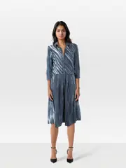 Stripe Pattern Midi Dress
