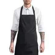 HXORBIS 1 Pack of Black Adjustable Bib Apron, Waterproof, with 2 Pockets, Nec...
