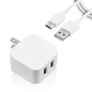 2inl Dual USB Power Adapter Type C Cable 6ft f Motorola Edge+ 5G XT2061 Verizon