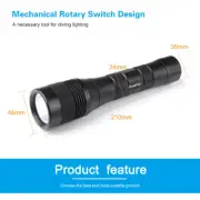 150m Underwater LED Scuba Dive Light Diving Flashlight Torch Lamp Waterproof AU