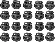 20 Pcs Plastic Cord Locks, Toggle Cord Stopper Locks End Drawstring Spring Loaded with Hole Button