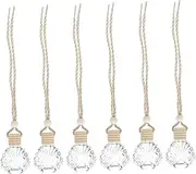 ERINGOGO 6Pcs Empty Car Hanging Perfume Diffuser Bottles Stylish Car Interior Fragrance Decor Durable Glass Scent Containers for Mood Boosting Aromas and Personal
