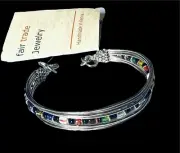 Recycled Beaded Bracelet Fair Trade Bohemian Silver Plated Wire Handmade Kenya