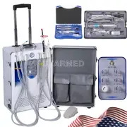 Portable Dental Delivery Unit Air Compressor /Handpiece & Air Scaler Kit 4Holes