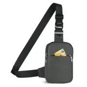 Mini Sling Bag, Small Crossbody Bag with RFID Blocking for Women and Men, Grey
