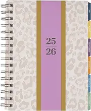 Inspired by Erin Condren 12-Month A5 Weekly Planner (Jul 2025 - Jun 2026), Compact Weekly and Monthly Planner Calendar, 70 Lb. Text Weight Paper, Leopard Era Covers, Wire-O Spiral Binding