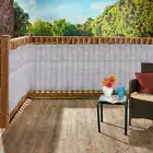 15 Ft. Solid Gray Weatherproof Porch Patio Deck & Fence Privacy Netting Screen