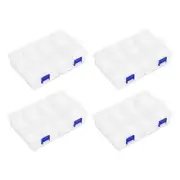 4pcs Component Storage Box 8 Grids PP Electronic Organizer Box Large with Driver