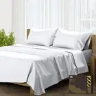 100% Pure Egyptian Cotton King Size Sheets - 1000 High Thread Count, 4 PC White