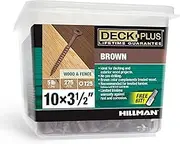 Deck Plus Wood Screws, Brown Exterior Screws, 3-1/2" x #10, 5lb