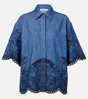 [Zimmermann] Zimmermann Coco embroidered denim shirt AU 10 blue