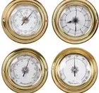 Weather Station 4 pcs/set 98mm Brass Barometer /Thermometer/ Hygrometer /Clock