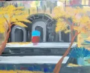 The Vault, Acrylic Painting - 16x20 Hand Painted Artwork on Canvas