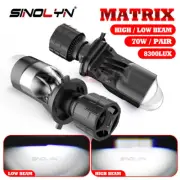 Matrix Bi LED Mini H4 LED Projector Bulb 1.5'' Headlight Lens High Low 70W Kit