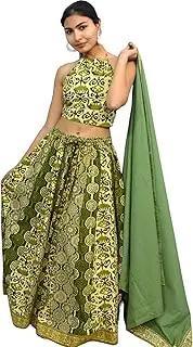 [JAIPUR HAND BLOCK] Womens Lehenga Choli Green (STYLE92)