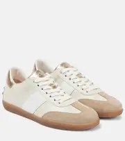 [Tod's] Tod's Tabs suede-trimmed leather sneakers AU 4 brown