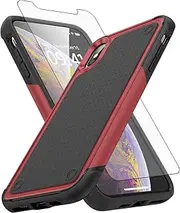 Asuwish Phone Case for iPhone Xs Max with Tempered Glass Screen Protector Cover and Rugged Cell Accessories Protective Dual Layer i X XR Xsmax 10x SX Xmax 10xs 10s 10 Plus Xmaxs Cs Women Men Red