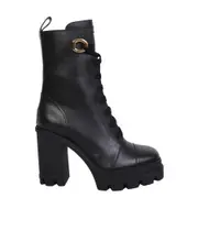 Giuseppe Zanotti Cubalibre Lace-Up Boots 40 Black